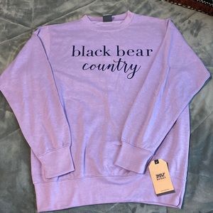 Purple University of Maine black bear crewneck